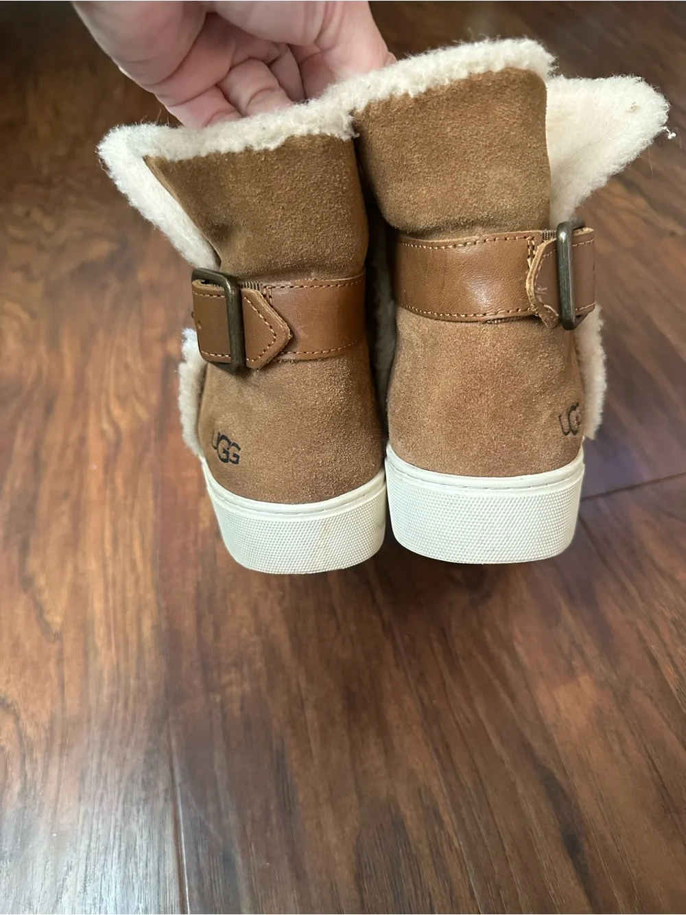 Women’s UGG Tan Suede Shearling-Lined Winter Boots
